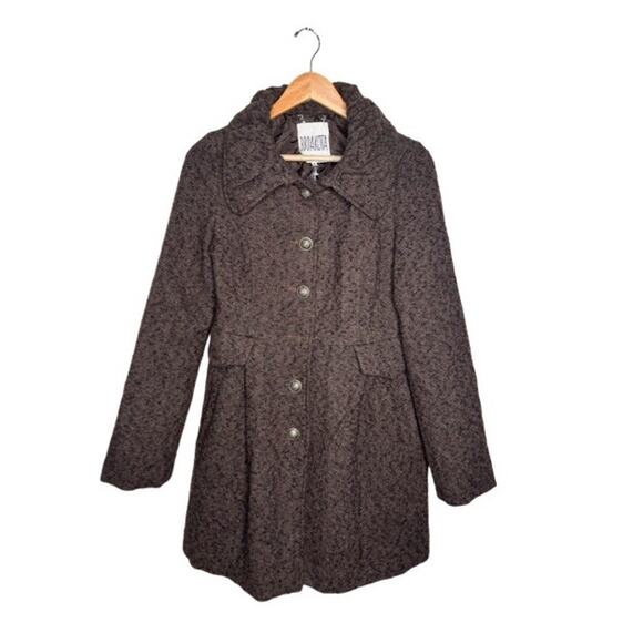 BB Dakota Wool Blend Jacket Brown Tweed Size Medium Button Closure Preppy - Picture 6 of 6